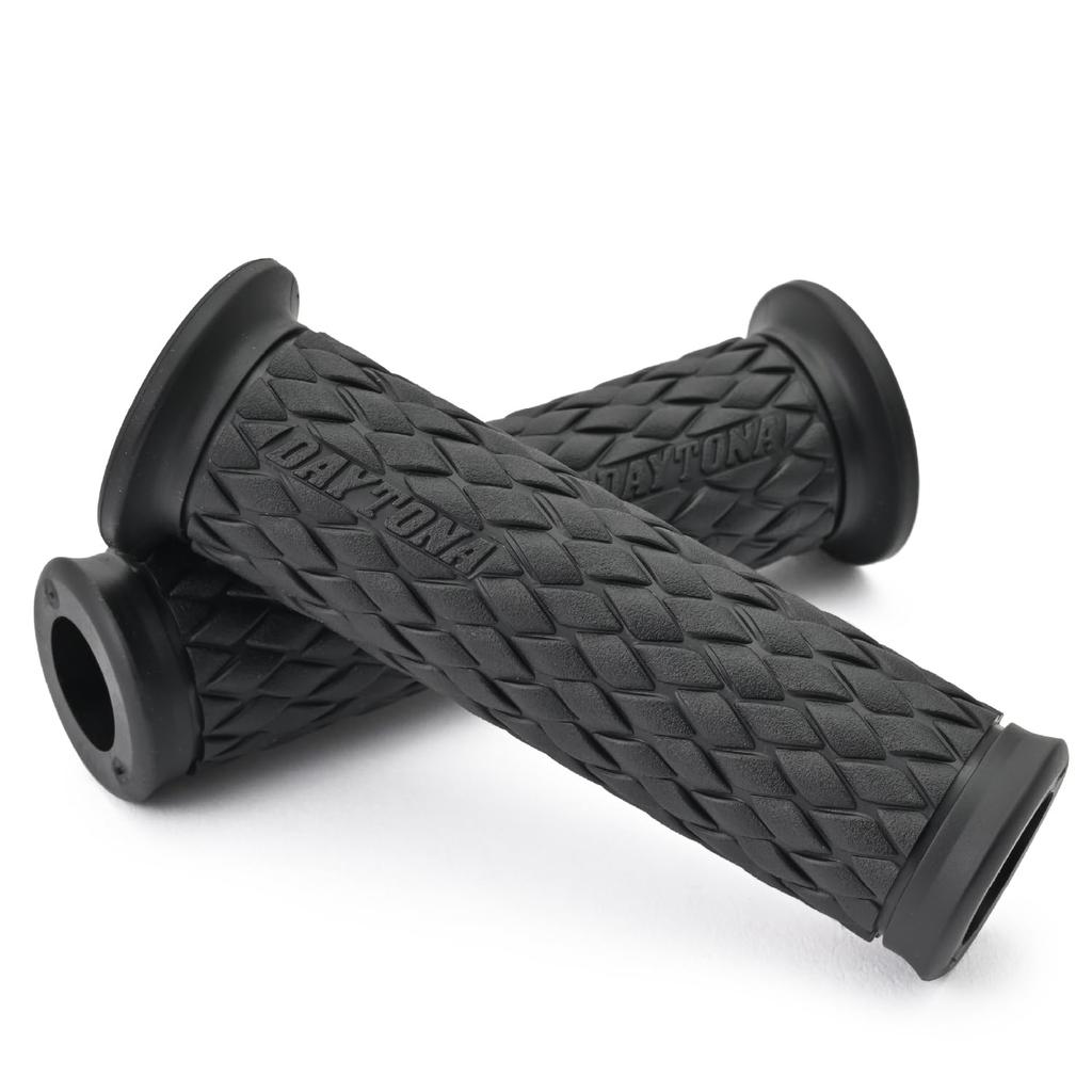 Daytona Motorcycle for Diameter Grippy Grips 33432 Grips, 122mm, 22.2mm Handlebars, Through-end, GG-D-KNIT, Black,
