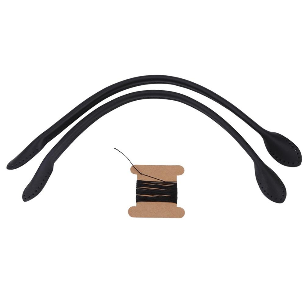 2pcs Leather Genuine Leather Bag Straps Black Beige Leather Purse Handles Brownish Yellow Replacement Handles Bag Straps Handle