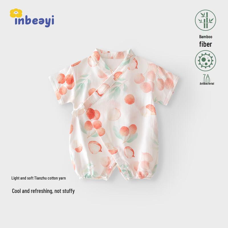 Ying Bei Yi Newborn Summer Bamboo Blend Short-Sleeve Romper