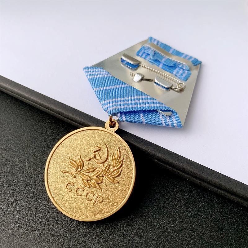 Soviet Emblem, Medal for Rescuing Drowning Victims, Honor Medal, Metal Plaque, Azure Blue, Christmas Gift, Stocking Stuffers