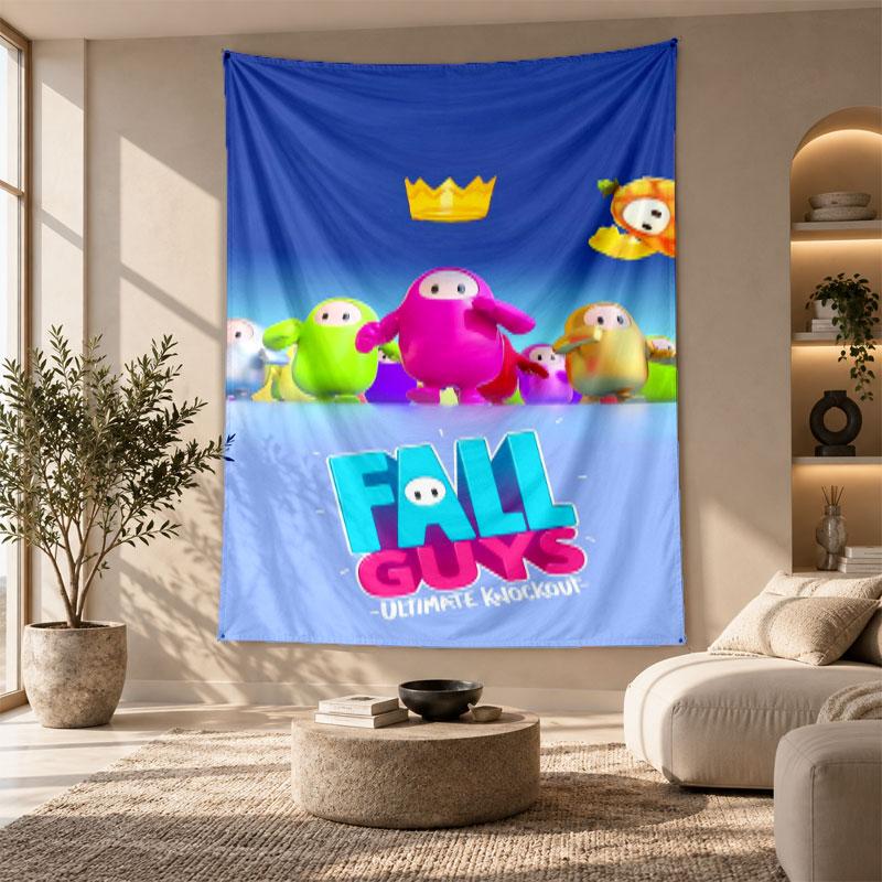 Decorative Tapestry,Fall Guys Printed Wall Art, Lightweight Wall Hanging For Bedroom Background