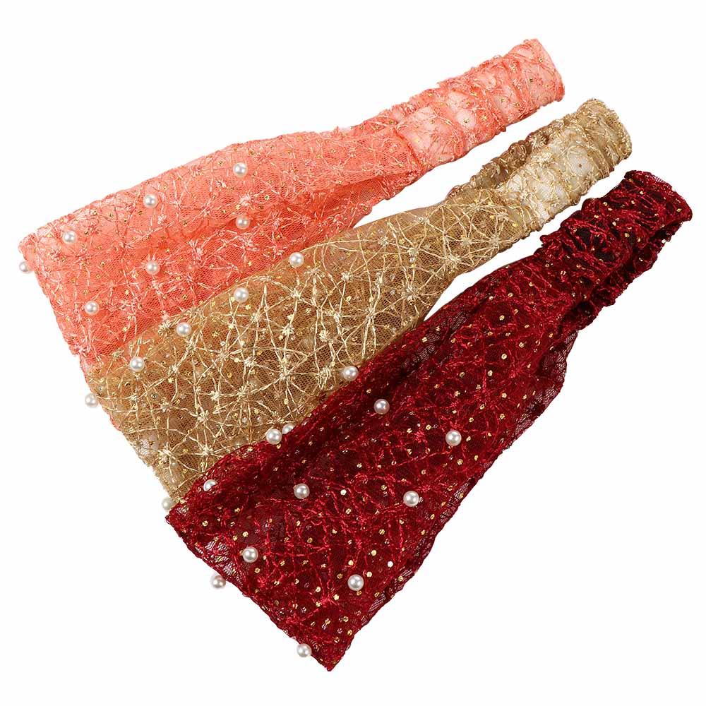 Flower Hollow Hair Accessories Pearl Women Head wraps Korean Style Hairbands Turban Headband