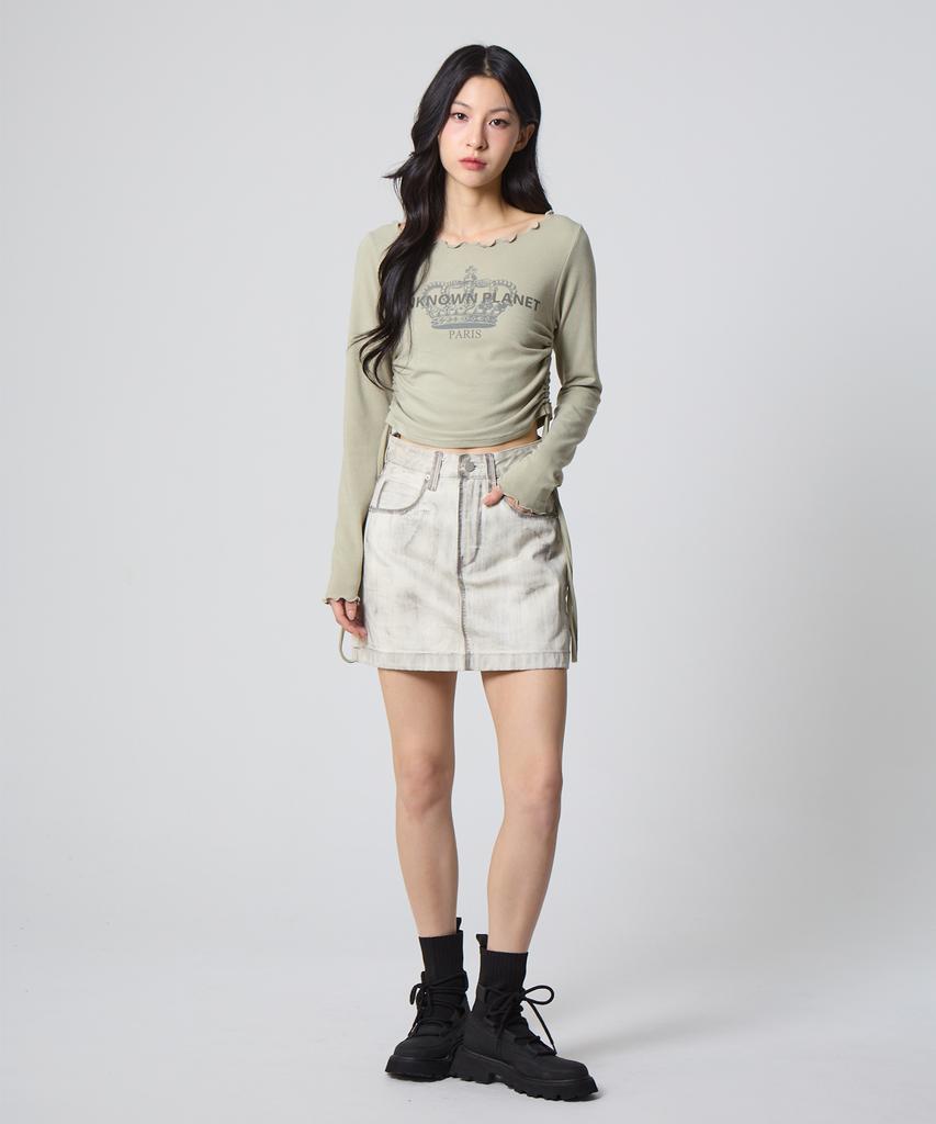 Unknown Planet Mini Skirt Dirty White