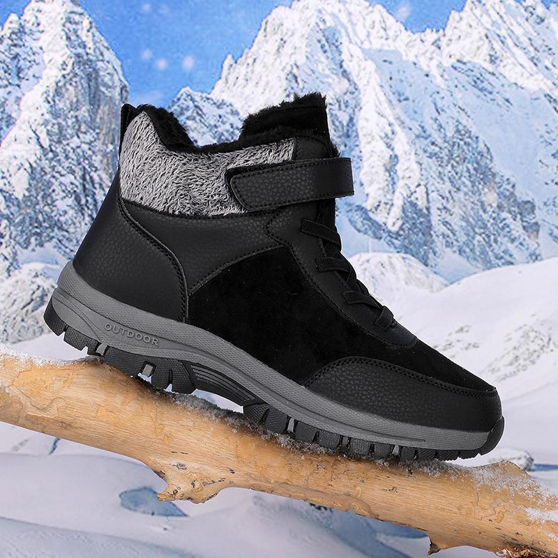 Brand Fashion Winter Men's Boots Super Warm Fur Men Snow Boots Outdoor Non-Slip Rubber Hiking Boots Waterproof Men Ankle Boots