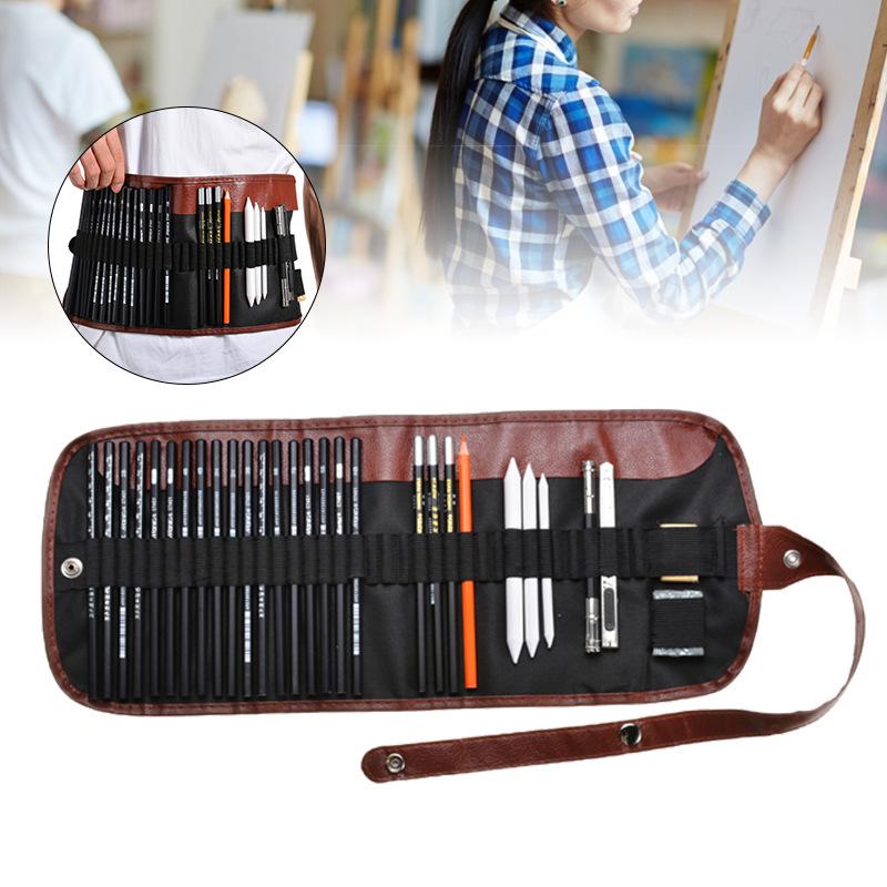 Set de papetărie pentru desen pentru începători, 30 buc, creion cu cărbune, pictură artistică