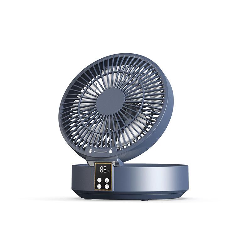 Remote-controlled USB Desktop Air Cooler with Timer and Night Light Functions Foldable 120° Automatic Rotation 3-Speed Fan
