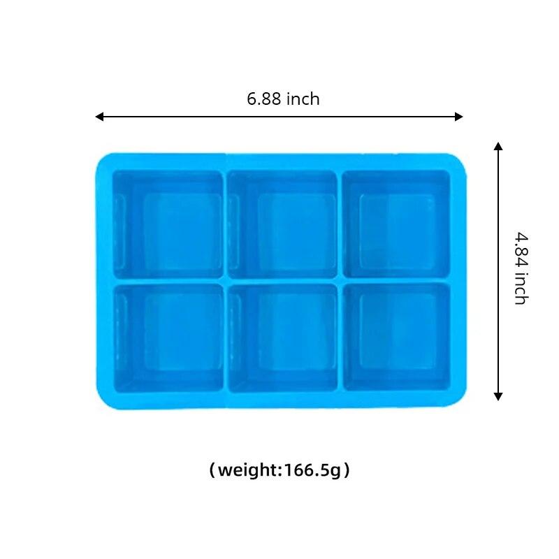 1 Stück 6 Fächer Silikongel Runde Eiskugel Großer Eiswürfelbereiter für Whiskey Cocktails und Selbstgemacht Getränke gekühlt halten Eisform