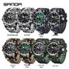 Sanda Men's Multifunctional Camouflage Outdoor Sports Watch – Waterproof with Dual Display and Alarm Clock.
