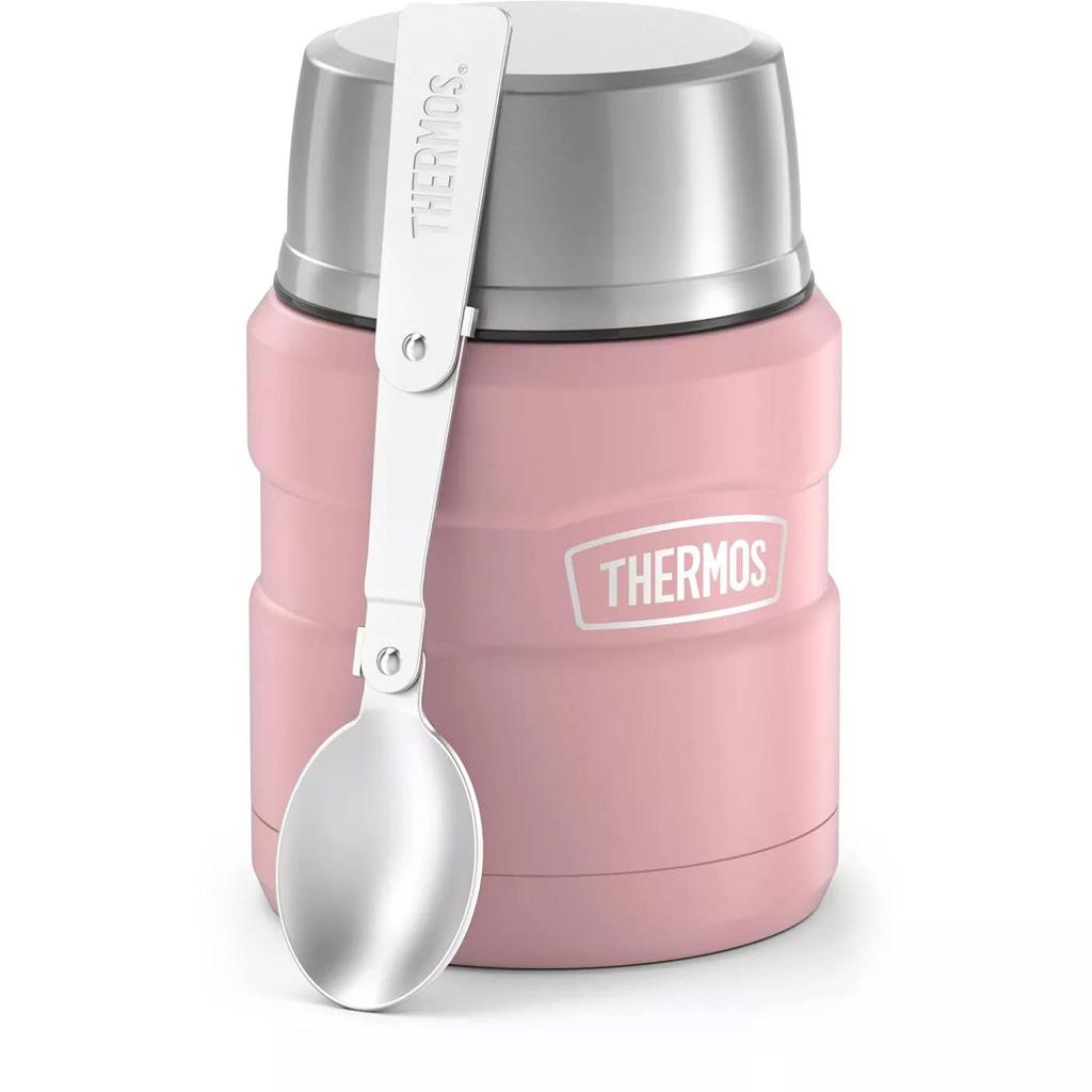 THERMOS ICON Vacuum Insulated Food Jar with 16 Matte Rose Spoon, oz,