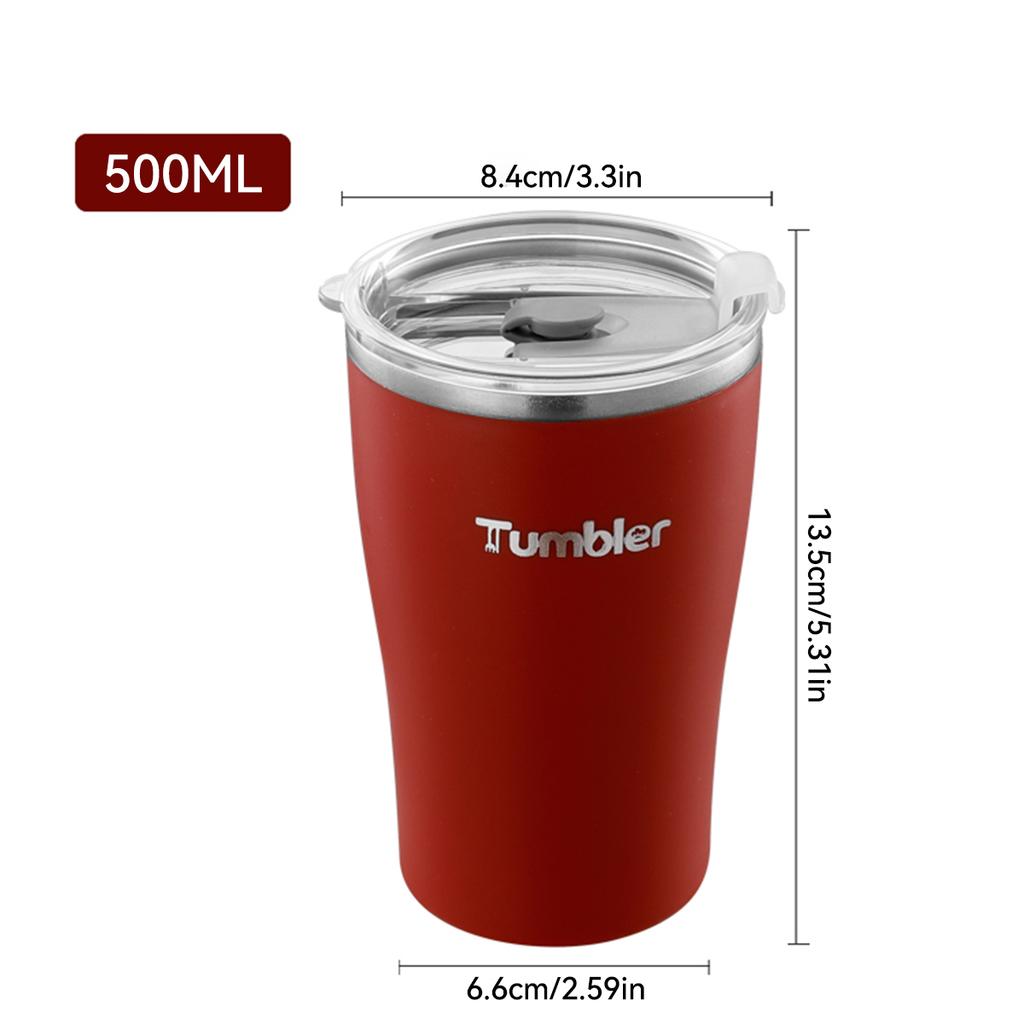 500ml Thermal Water Bottle 304 Stainless Steel Double Wall Insulated Milk Coffee Mug Large Capacity Sealed Water Cup For Student