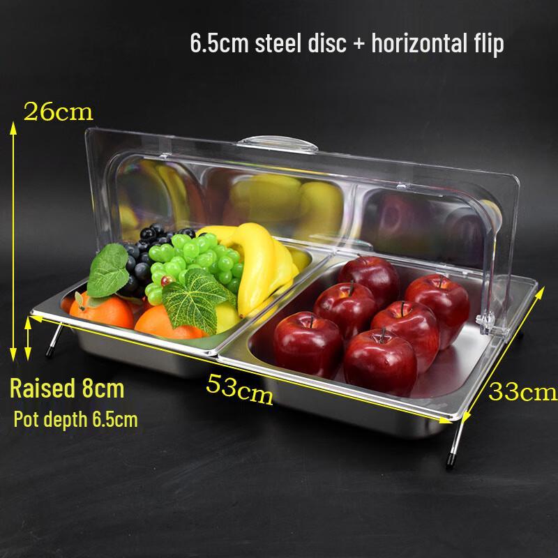 

Yangge CYY 304 Stainless Steel Double Compartment Food Tray with Lid & Stand