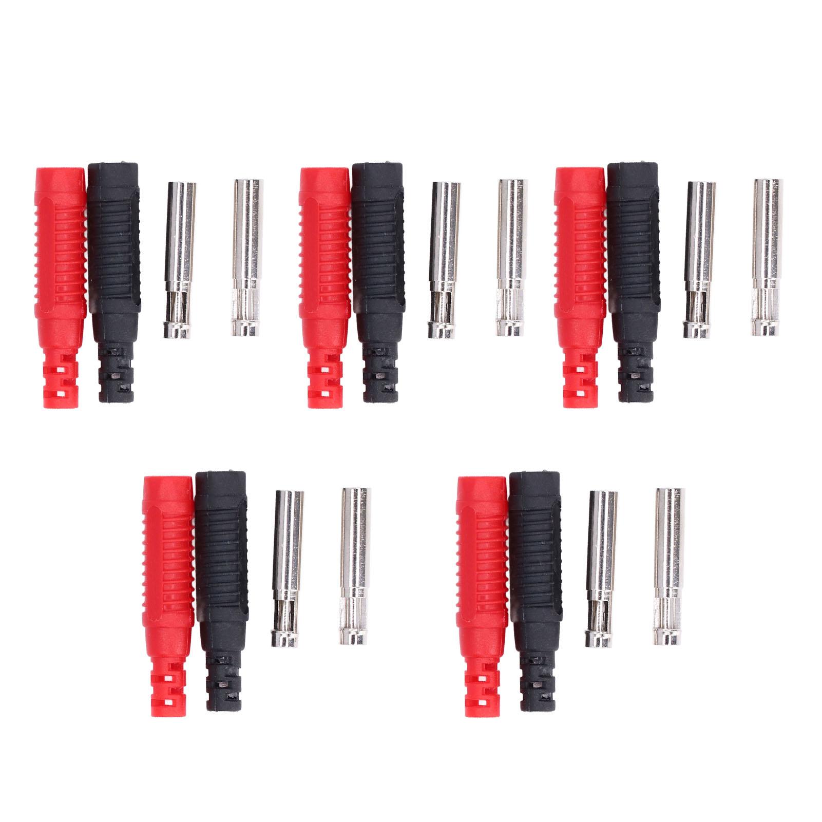 

5 Sets Brass Banana Plug PA Insulated Safety Shrouded Jack Socket Lantern Type 30Vac60Vdc