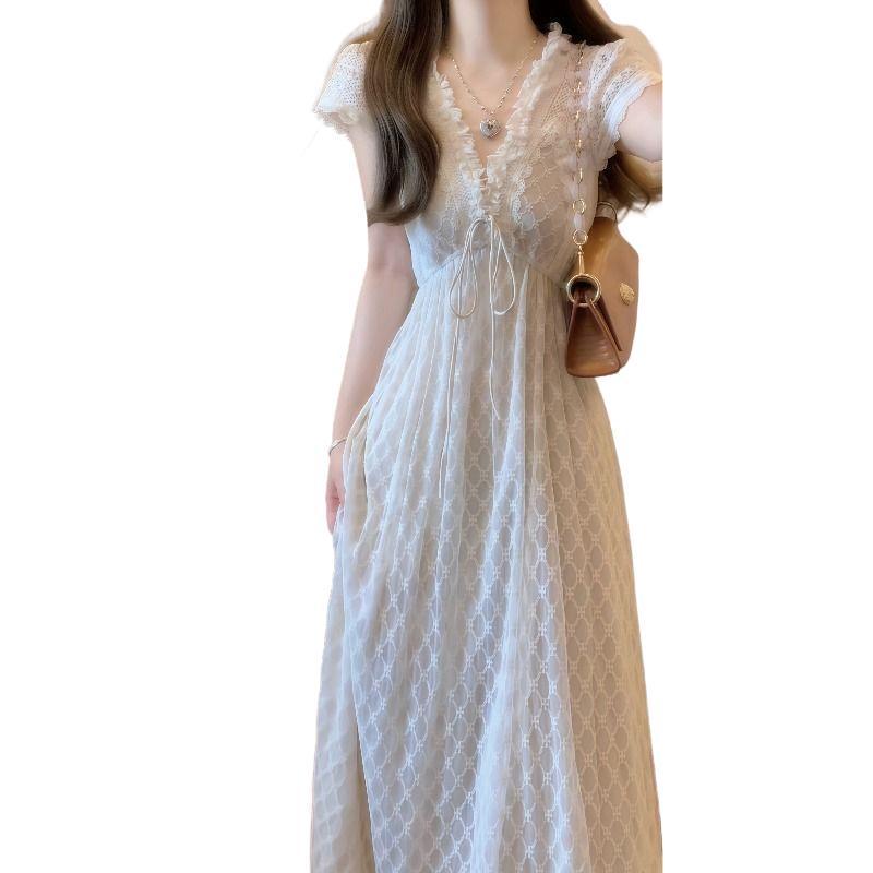 Korean Style Elegant French V-Neck Dress - Summer 2026