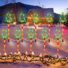 5PC/set Solar Powered Christmas Tree Candy Vine Lights Outdoor Waterproof  Floor Lamp String Garden Courtyard Christmas Decorat
