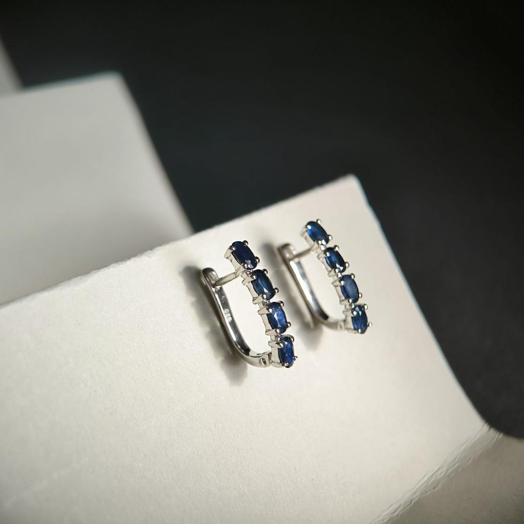 Silver Earrings with Natural Sapphire 2.275ct (2178781)