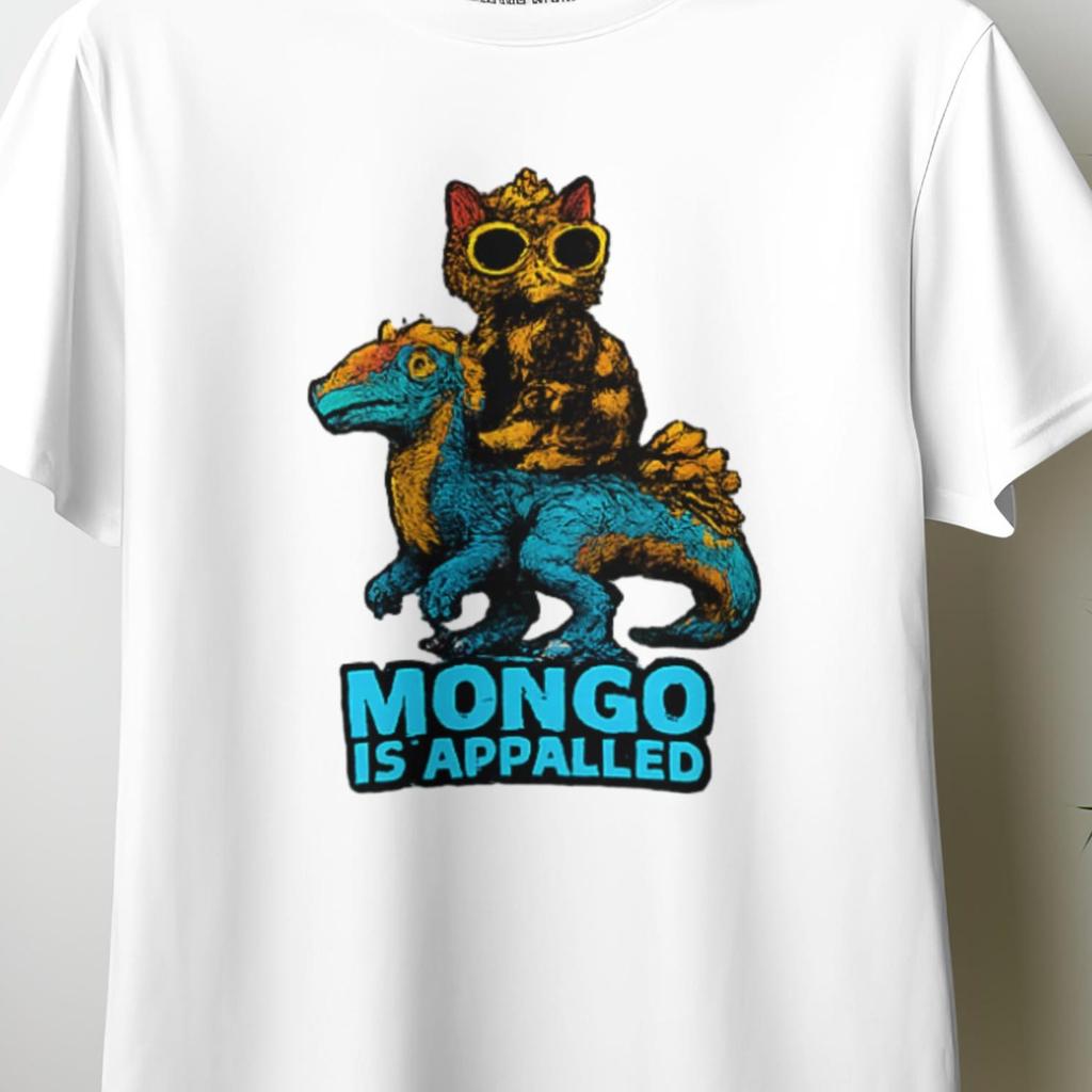 Mongo Is Appalled Cat Bird T-Shirt, Funny Cat Shirt, Weird Animal Graphic Tee, Retro Humor Tee, Cool Cat Sunglasses Shirt, Meme Style Gift2