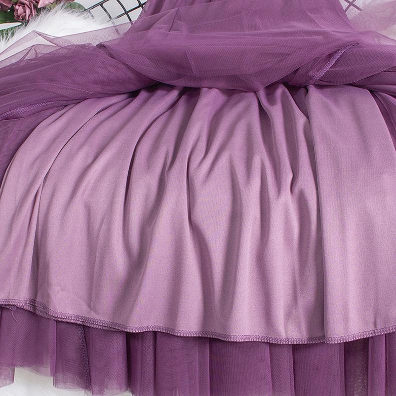 Fusta elegantă din tifon pentru femeie, primăvară, toamnă, subțire, lungime mijlocie, talie înaltă, cusături cu mai multe straturi, dimensiune mare, umbrelă în formă de A, fustă pentru femei