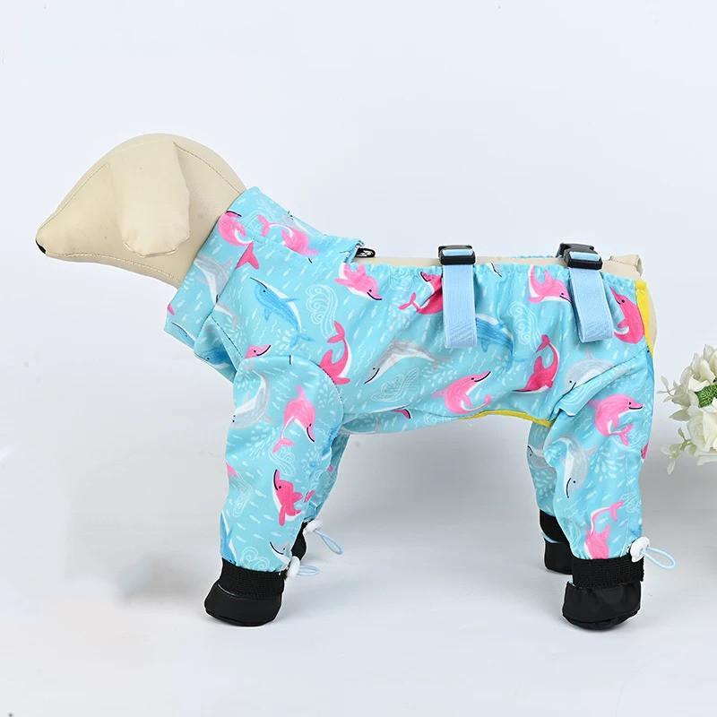 

Outdoor Pet Clothes Waterproof Dustproof Pants Pomeranian Poodle Bichon Frise Schnauzer Dog Clothing Boy Girl Dog Costume Outfit S синий