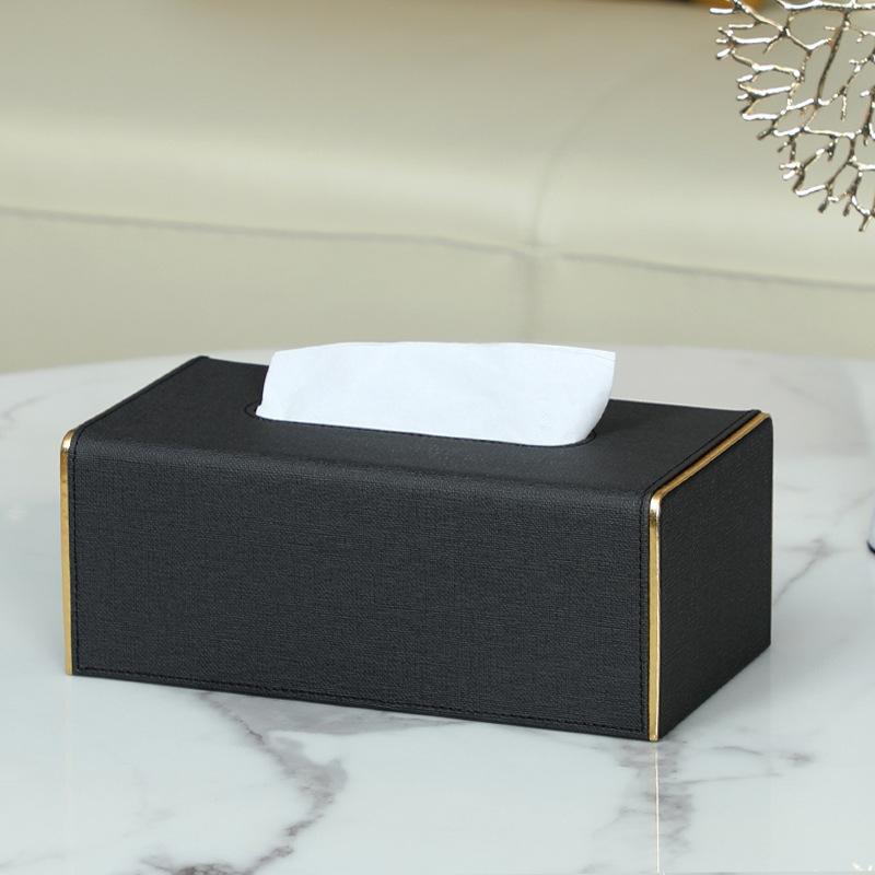 Boîte à mouchoirs de luxe de style européen, porte-mouchoirs en cuir de haute qualité, décoration pour salon, salle de bain, hôtel