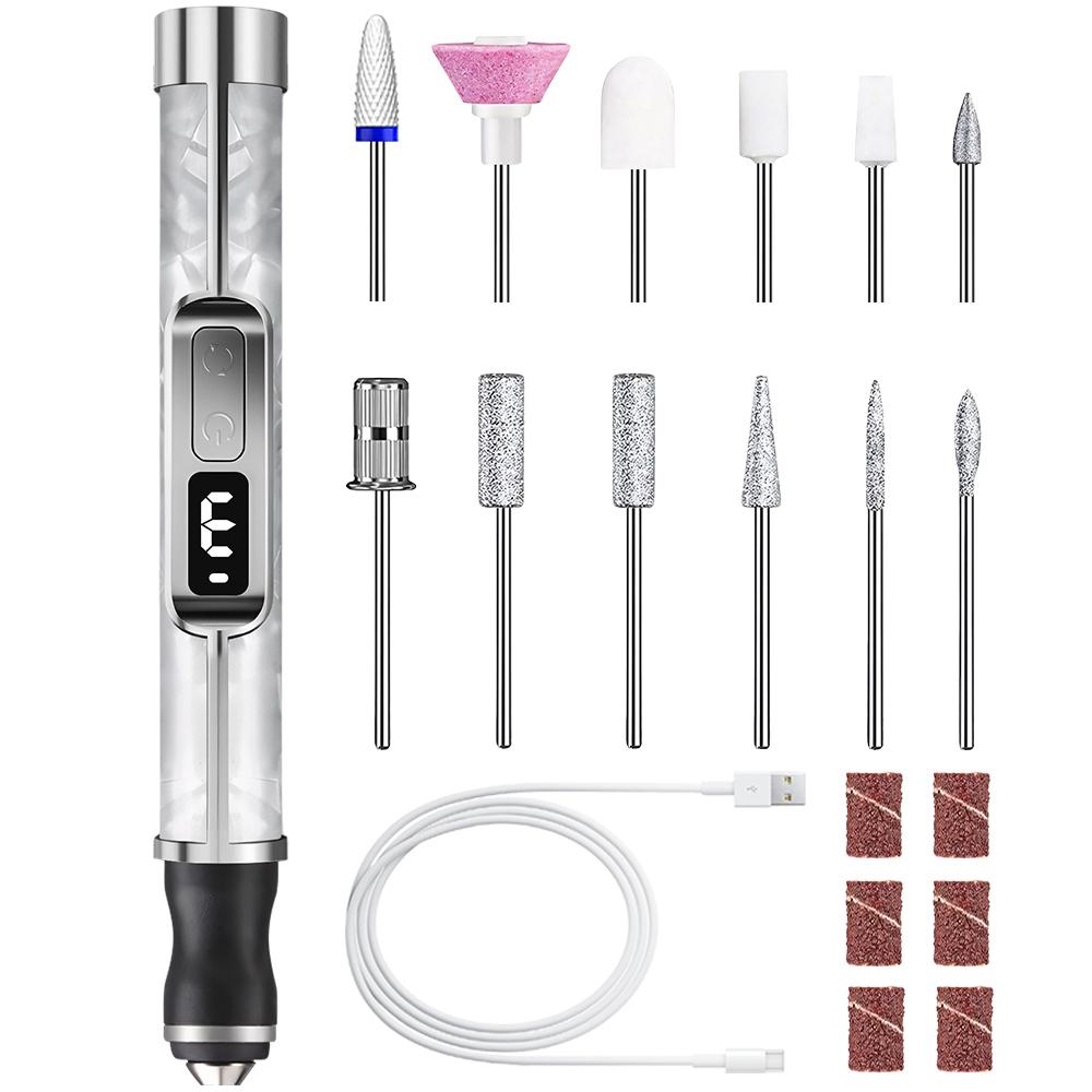

Профессиональная электрическая фреза для ногтей с 3 режимами и светодиодным дисплеем, перезаряжаемый портативный аппарат для маникюра и педикюра, набор инструментов