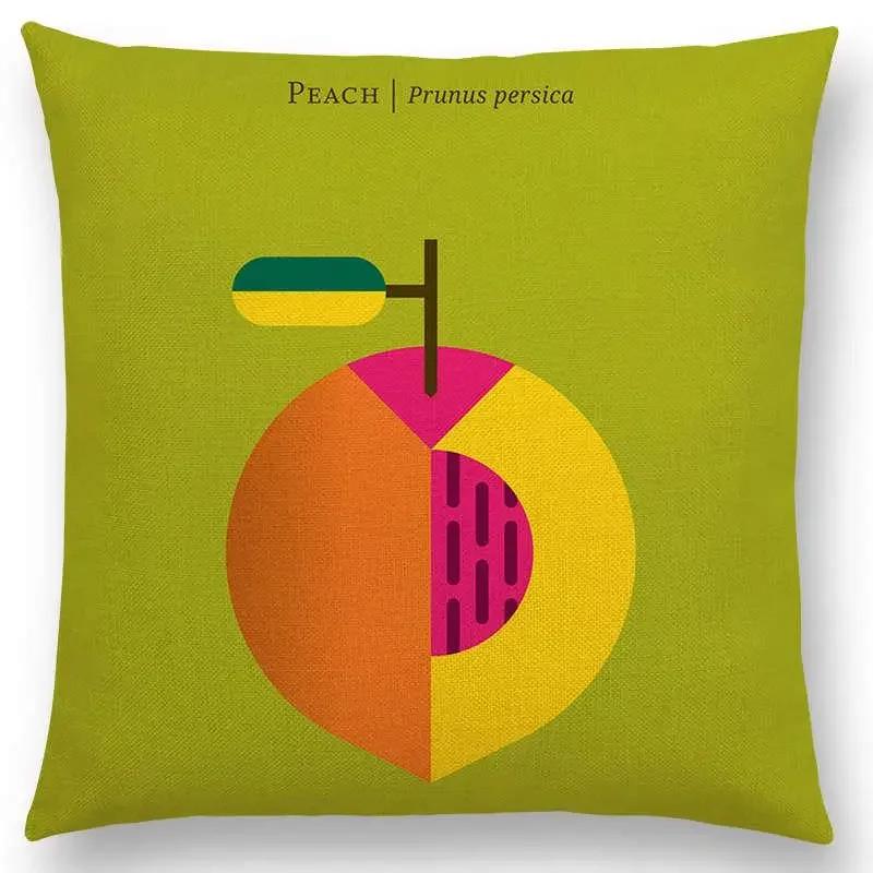 Urocze Owoce Warzywa Poszewka na Poduszkę Cytryna Ananas Awokado Jeżyna Cebula Burak Ogórek Poszewka na Poduszkę Ozdobną na Sofę