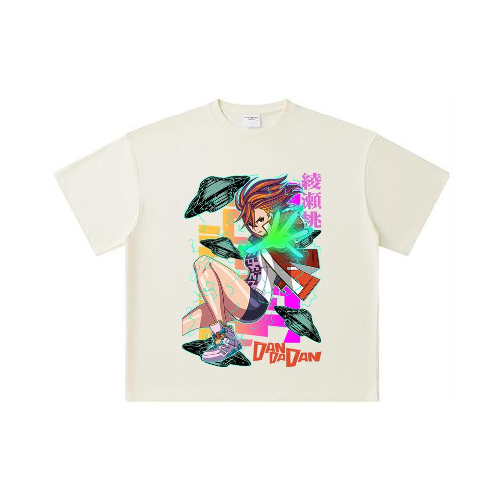 

260 GSM Double Yarn 32 Count 100% Cotton Dandadan V20 Momo Print Unisex Heavy Cotton T Shirt S