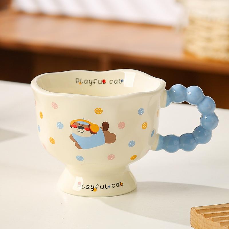 

Mug Cute Puppy Ceramic Cup Couple with Good Looks Water Cup Girl Giving Birthday Gift for Best Friend 301-400ml