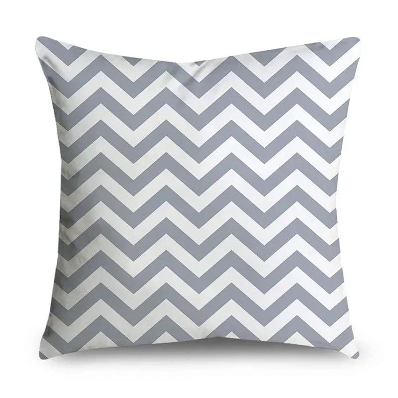 2023 Gray Lumbar Pillows Case 45X45CM Damask Geometry Leaves Floral Stripes Plaids Print Sofa Cushion Throw Pillows Decor Home