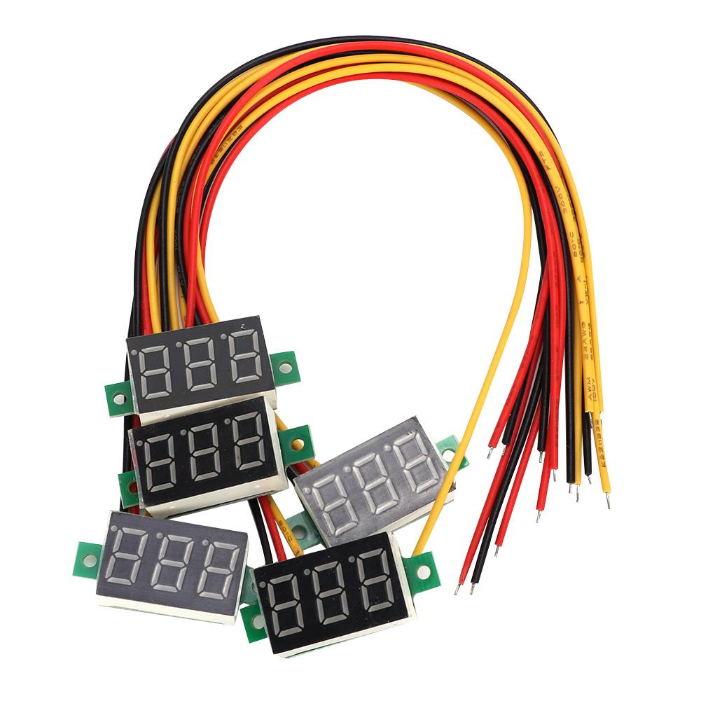 

5pcs Blue 0.36 Inch Digital Display DC Voltmeter Three Wire LED Volt Meter Voltage Monitor