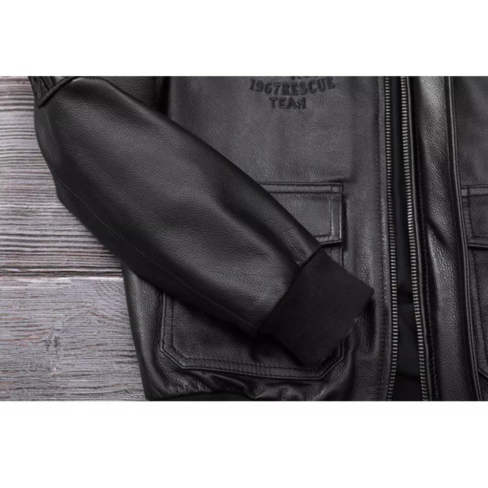 Chinese Size Genuine Leather Jacket for Men Real Cowhide Skin Military A2 Flight Suit Embroidered Pilot Coats Mens Aviation Clothing Autumn