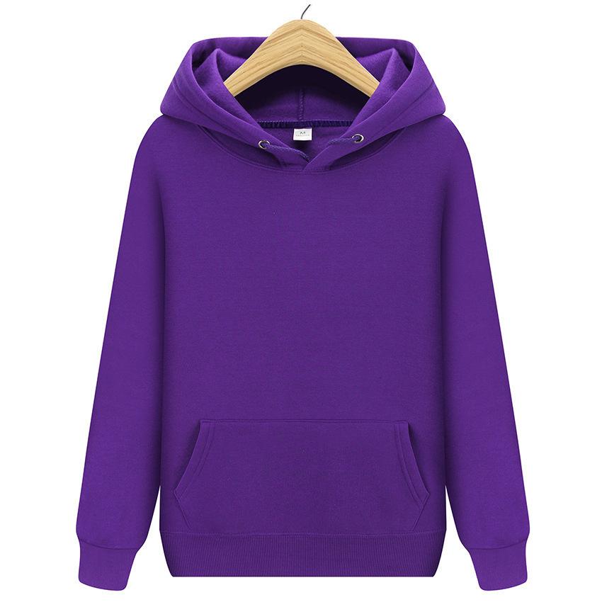 Fashion Solid Color Hooded Sports Sweater Casual Couple Pullover Sweater Solid Color Hooded Sweatshirts for Spring and Autumn