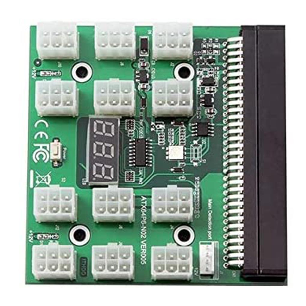 Breakout Board 17 / 12 Port 6Pin Connector LED Display 12V Power Module for 1200W 750W PSU GPU Miner BTC ETH