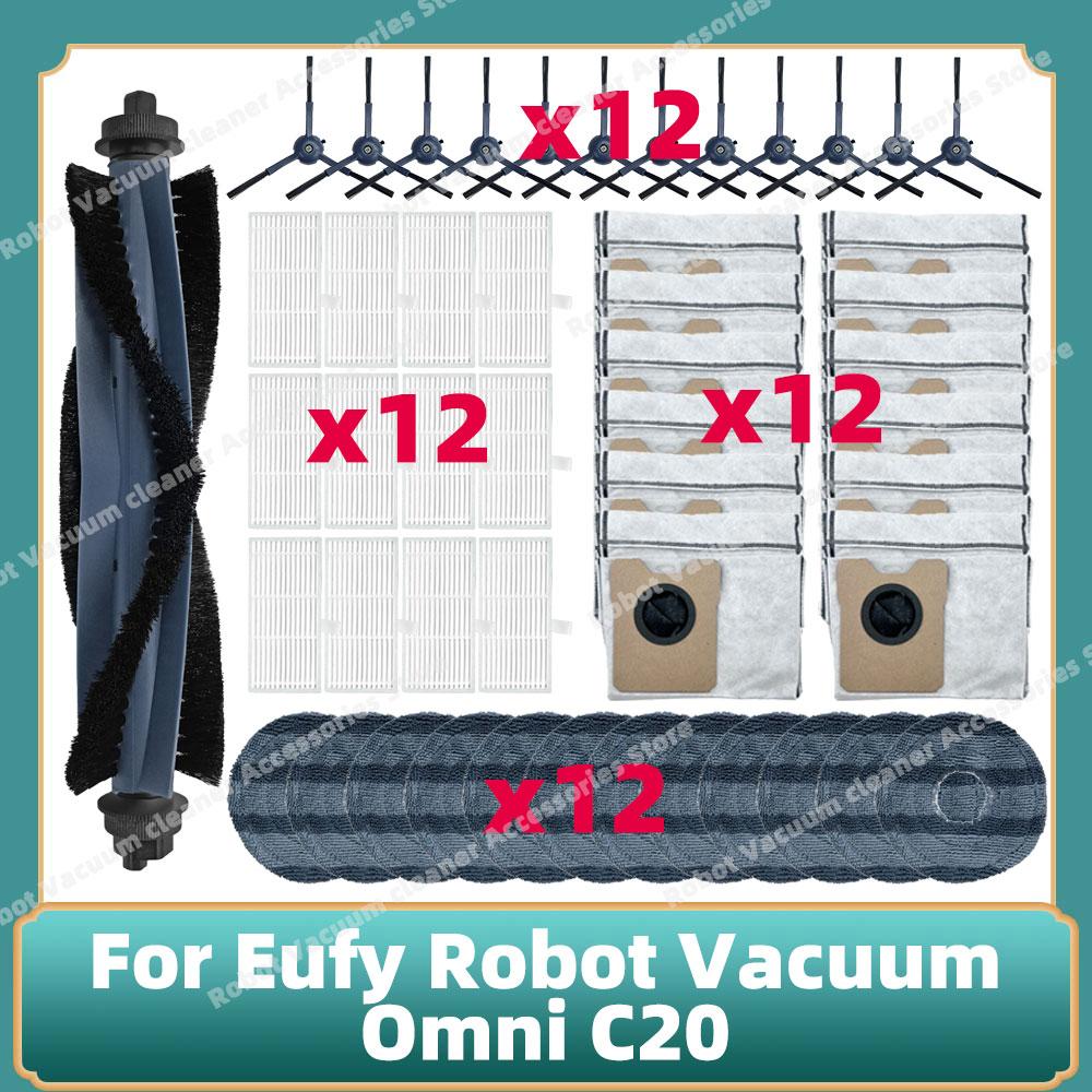 Kompatibel für Eufy Omni C20 Teile Haupt- Seitenbürste Hepa-Filter Mopptuch Staubbeutel Ersatz Zubehör