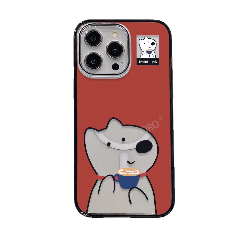 Coffee puppy is suitable for Apple 16ProMax transparent mobile phone case with magnetic iPhone17 anti-drop 15 protective case.