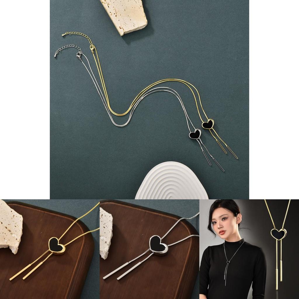 High-end Heart Pendant Necklace With Unique Snake Chain And Timeless Style