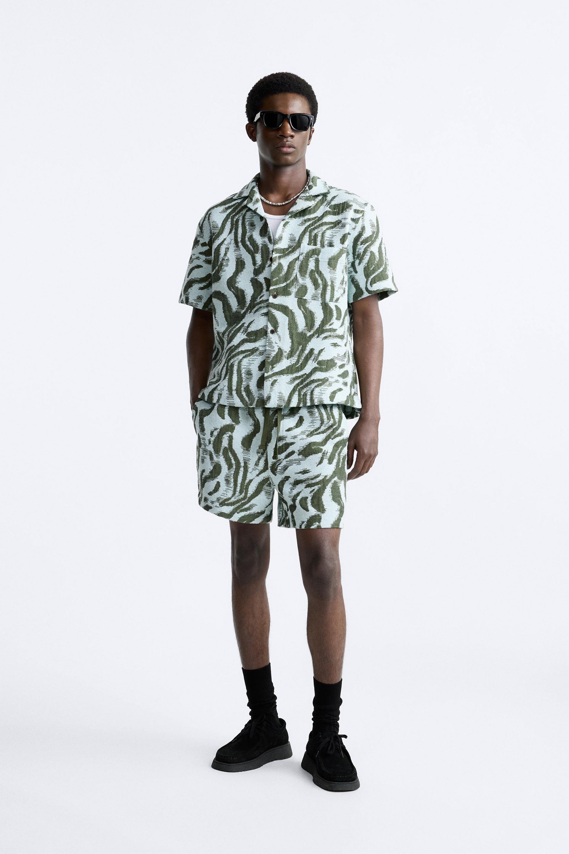 

ШОРТЫ-БЕРМУДЫ С АБСТРАКТНЫМ ЖАККАРДОМ