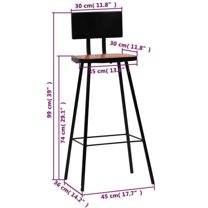 VidaXL 4x Bar Chairs Solid Reclaimed Wood Multicolor Stool 245393