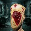 Halloween Costume Party Accessory Scary Nurse Masque, Horror Blood Latex Full Face Masque for Cosplay, Haunted House Prop, Theme Decoration