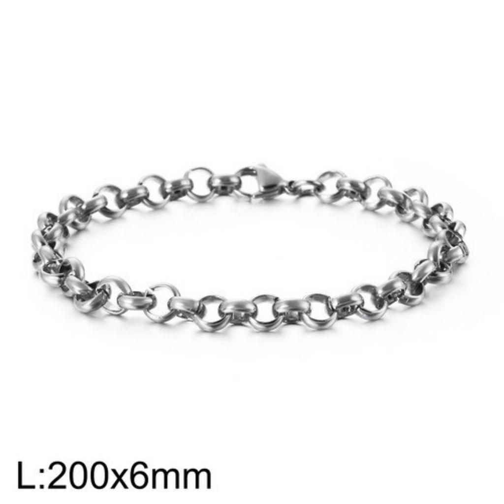 O-shaped Round Stainless Steel Bracelet Men and Women Punk Style Chain