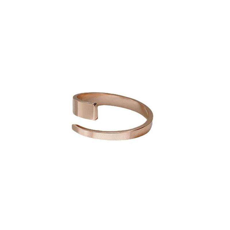 

Niche Minimalist Versatile Irregular Opening Adjustable Ring рожевий колір золота