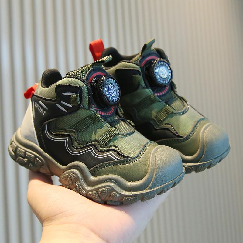 Clearance Children's Sports Shoes 2025 Spring and Autumn Boys Hiking Shoes High-top Girls Casual Shoes Soft-soled Baby Dad Shoes