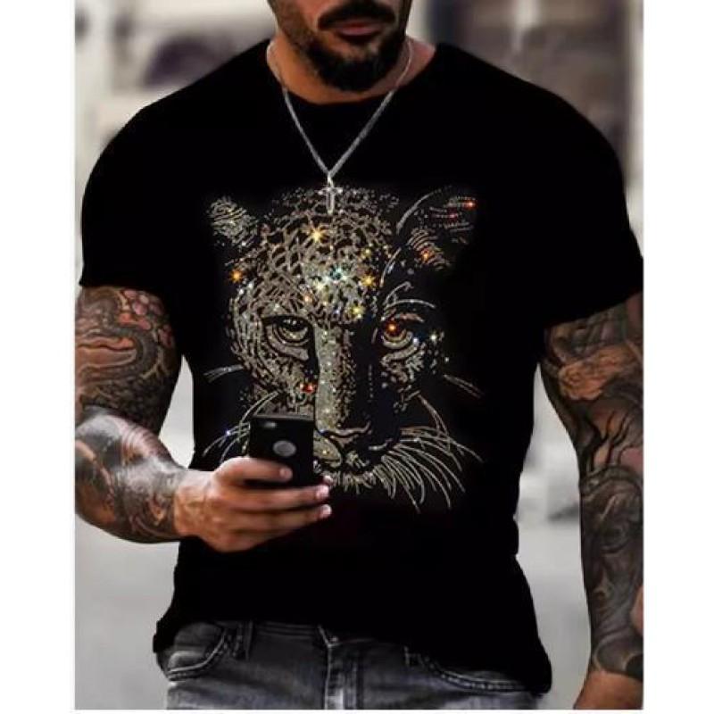 2026 Mens Streetwear Graphic Tee 3D Skull Print Loose Fit Crew Neck Short Sleeve Cotton T-Shirt