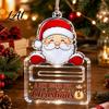 Holiday Tree Hanging Decoration Christmas Money Holder Ornaments Acrylic Gingerbread Snowman Santa Cash Stocking Stuffer for Gift Xmas Tree,