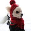Winter Warm Stripes Knitted Hat for Dogs+Scarf Collar Puppy Teddy Costume Christmas Clothes Santa Dog Costume