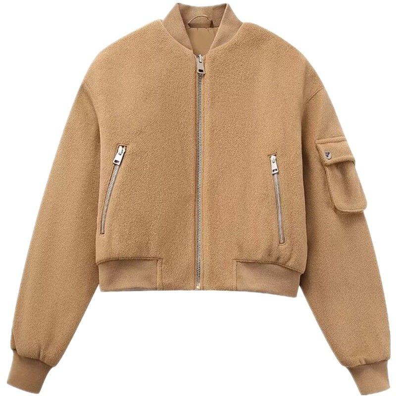 

Fashion Style 2023 Autumn New Women s Clothing All-Match Short Pilot Jacket Outwear 8073241 704 Tan L