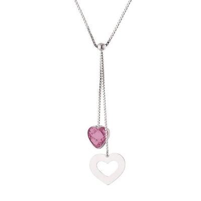 Necklace - LOVA LOLA VAN DER KEEN - Amethyst &; Heart - 925 Sterling Silver - Length 42 Cm - Women