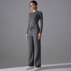 Auroth Long Sleeve Yoga Set With Pockets Women Workout Colthes Gym Top Wide Leg Fitness Pants Sportswear