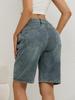 Europäischer & Amerikanischer Stil Zerrissene Verstellbare Lockere Passform Damen Denim Crop Pants