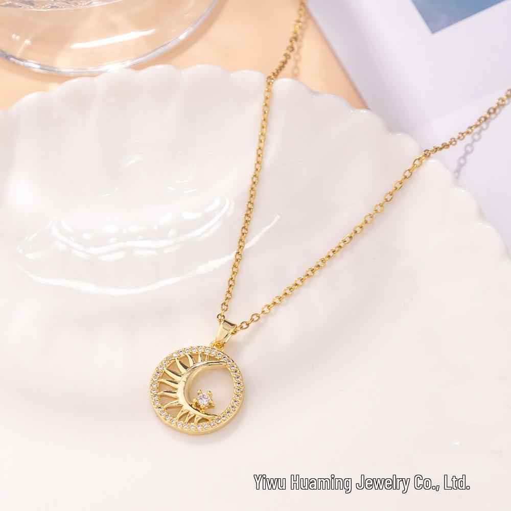 

Элегантное ожерелье с подвеской в виде цветка из титановой стали - Новый роскошный европейский и американский дизайн