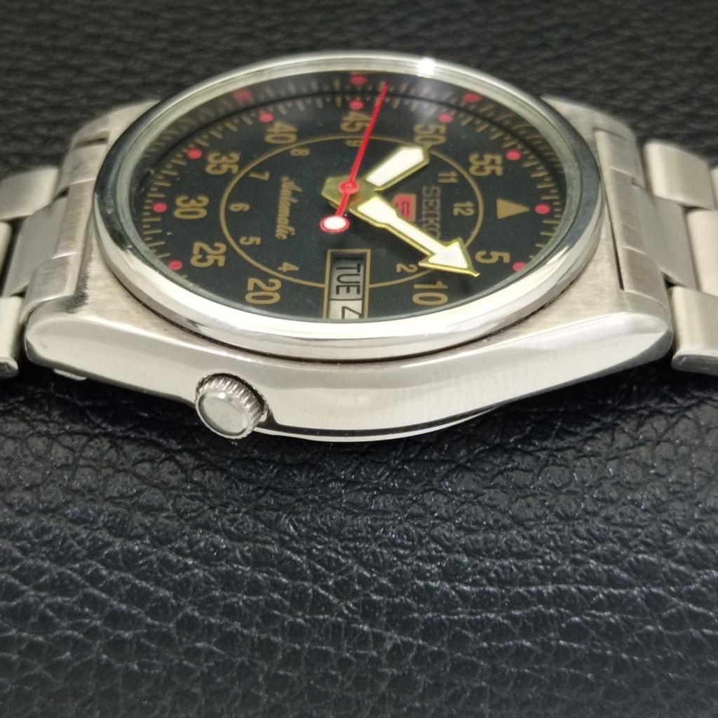 GENUINE VINTAGE SEIKO 5 AUTOMATIC 7009A JAPAN MENS BLACK DIAL WATCH A702405-5 R124-a702405
